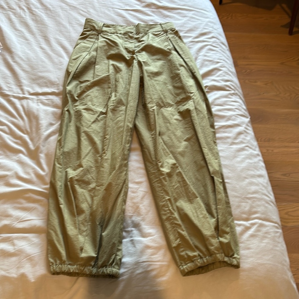 Tanya Taylor Women's Green Dionne Cotton Pants Size 4